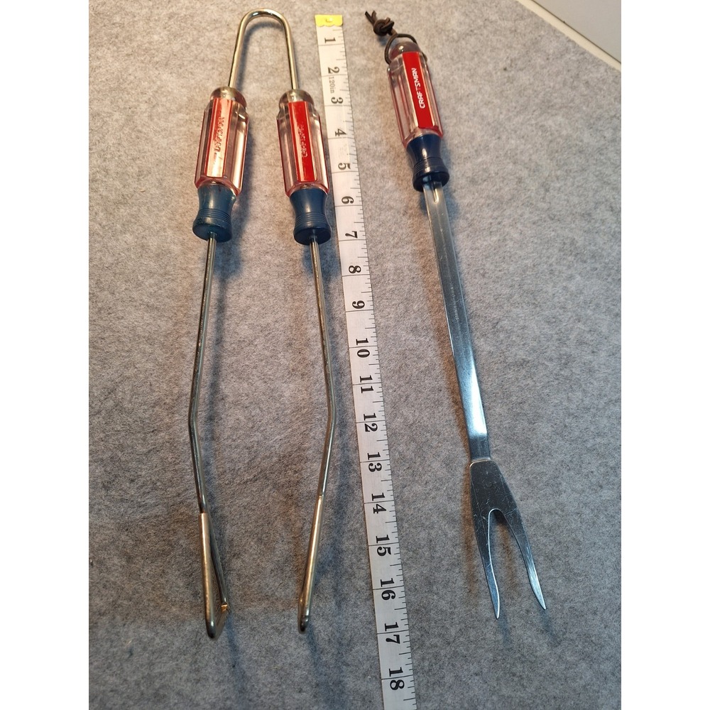 Craftsman Screwdriver Handle Grill Tools Set Of 2 (Tongs & Fork) BBQ Set - Picture 7 of 7